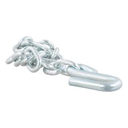 Safety Chain, Steel, Zinc Plated, 7,000 lb. Break Force, 27 in. Length, S-Hook Ends, Each