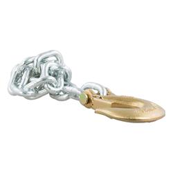 Safety Chain, Steel, Zinc Plated, 16,200 lb. Break Force, 35 in. Length, Clevis Hook Ends, Each