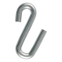 Safety Chain, S-Hook, 7/16 in., 5,000 lb. GTW, Zinc, Each