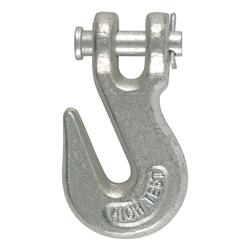 Safety Chain, Clevis Grab Hook, 1/4 in., 2,600 lb. Workload, Zinc, Each