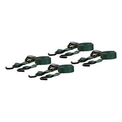 Tie-Down Straps, Cargo, Cambuckle, S-hook, 300 lbs. Working Load, 1 in. Width, 16 ft. Length, Green, Set of 4