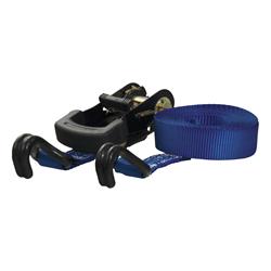 Tie-Down Strap, Cargo, Ratchet, S-hook, 733 lbs. Working Load, 1 in. Width, 16 ft. Length, Blue, Each