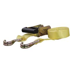 Tie-Down Strap, Cargo, Ratchet, J-hook, 1,667 lbs. Working Load, 1.50 in. Width, 14 ft. Length, Yellow, Each