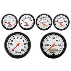 Combo, Gauges, Analog, AutoMeter, Phantom, Tachometer, Speedometer, Voltmeter, Water/Oil Fuel Level, Kit