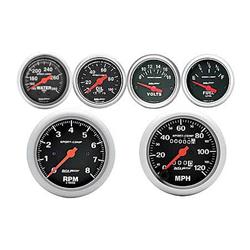 Combo, Gauges, Analog, AutoMeter, Sport Comp, Tachometer, Speedometer, Voltmeter, Water/Oil Fuel Level, Kit