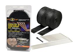 Exhaust Wrap, 1,800 degrees F, Lava Rock, Carbon Fiber, Two 50 ft. Rolls, Stainless Steel Locking Ties, Kit