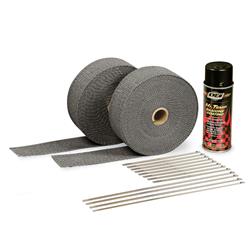 Exhaust and Header Wrap, 2 Rolls, 2 in. Wide x 50 ft., 1 Can Black Coating, 12 Locking Ties, Kit