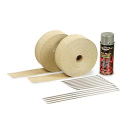 Header and Exhaust Wrap, 2 Rolls, 2 in. Wide x 50 ft., 1 Can Aluminum Coating, 12 Locking Ties, Kit