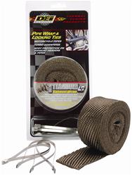 Exhaust Wrap, 1,800 degrees F, Lava Rock, Titanium, 2 in. Width, 25 ft. Length, Locking Ties, Kit