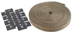 Spark Plug Wire Thermal Sleeve, Titanium Protect-A-Wire, 1,800 degrees F, Slide-over, 1/2 in. I.D., Glass Fiber, Gray, 25 ft. Length, Kit