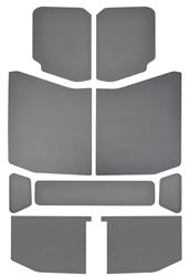 Sound Deadening Mats, Leather Look Sound Deadening Headliners, Sound Deadener/Heat Barrier, Self-adhesive, Gray, Jeep, Set