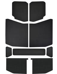 Sound Deadening Mats, Leather Look Sound Deadening Headliners, Sound Deadener/Heat Barrier, Self-adhesive, Black, Jeep, Set