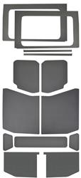 Sound Deadening Mats, Leather Look Sound Deadening Headliner and Side Window Combos, Sound Deadener/Heat Barrier, Self-adhesive, Gray, Jeep, Set