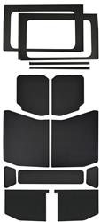 Sound Deadening Mats, Leather Look Sound Deadening Headliner and Side Window Combos, Sound Deadener/Heat Barrier, Self-adhesive, Black, Jeep, Set