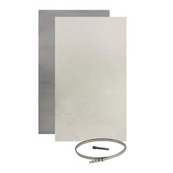 Muffler Shield, Aluminum, Natural, 42 in. x 24 in., Stainless Steel Positive Locking Ties, Each