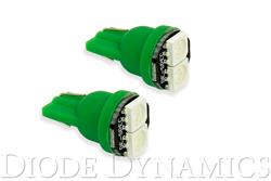 Light Bulbs, SMD2, 194 Bulb Style, LED, Green, Pair