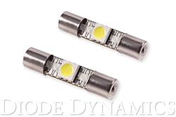 Light Bulbs, SMF1, Festoon Bulb Style, LED, Cool White, 6000K Color Temperature, Pair