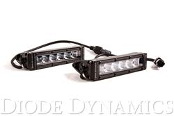 6 Inch LED Light Bar Single Row Straight SS6 White Driving Light Bar Pair