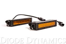 6 Inch LED Light Bar Single Row Straight SS6 Amber Wide Light Bar Pair