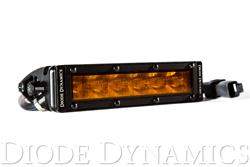 6 Inch LED Light Bar Single Row Straight SS6 Amber Wide Light Bar Single