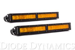 12 Inch LED Light Bar Single Row Straight Amber Wide Pair Stage Series