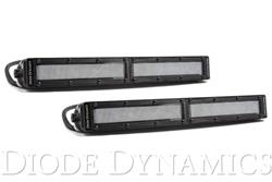 12 Inch LED Light Bar Single Row Straight Clear Flood Pair Stage Series