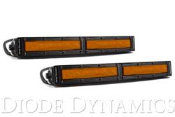 12 Inch LED Light Bar Single Row Straight Amber Flood Pair Stage Series