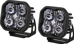 Auxiliary Lights, SS3 LED Pods, Sport, Driving, Black, Clear Lens, 12 V, 14.5 Watts, Pair