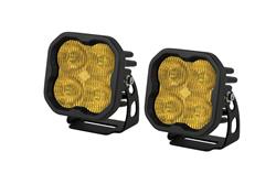 Auxiliary Lights, SS3 LED Pods, Sport, SAE Fog, Black, Yellow Lens, 12 V, 14.5 Watts, Pair