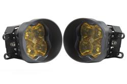 Fog Lights, SS3 LED, Pro, Type B, SAE Fog, Yellow Lens, 36 Watts, Yellow Bulb Color, 3000K, 2700 lm, Amber Backlight, Kit