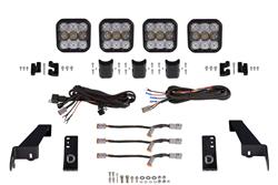 Lightbar Kit, Jeep JL SS5 4-Pod CrossLink Grille Lightbar Kit Sport White Combo