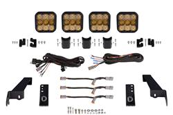 Lightbar Kit, Jeep JL SS5 4-Pod CrossLink Grille Lightbar Kit Sport Yellow Combo