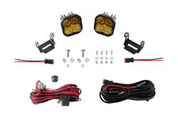 Auxiliary Light, LED Light, SS3 LED Ditch Light Kit, Pro Yellow, 3.0 in. x 3.0 in., Square, Aluminum Housing, Ford, Bronco, Kit
