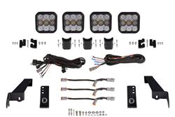 Lightbar Kit, Jeep JL SS5 4-Pod CrossLink Grille Lightbar Kit Pro White Combo