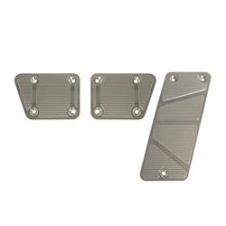 Pedal Covers, Gas/Brake/Clutch, Billet Aluminum, Natural, Jeep, Manual, Set of 3