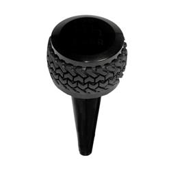 Transmission Shift Knob, Tire-tread Style, Billet Aluminum, Black Anodized, Jeep, Automatic, Each