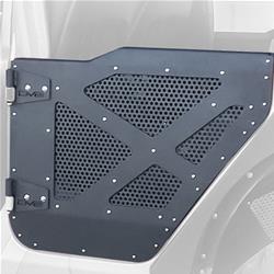 Half Doors, Aluminum With Mesh Screen, Front, Black Powdercoated, With Mirrors, Jeep Wrangler JL, Jeep Gladiator JT, Pair