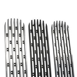 Grille Inserts, Main Grille, Billet Aluminum, Black, Vertical Bar, Jeep, Set of 7