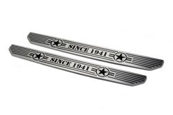 Sill Plates, Front, Billet Aluminum, Since 1941 Star Design, Jeep Wrangler JL, Jeep Gladiator JT, Pair