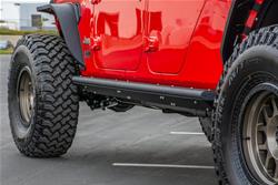 Rock Slider, With Step, Steel, Black Powdercoated, No Drill Install, Jeep Gladiator JT, Pair