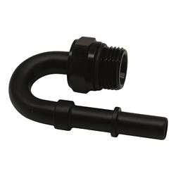 8AN ORB Male to 3/8 Inch Male EFI Quick Connect Adapter 180-Degree (Incl O-Ring), Anodized Matte Black