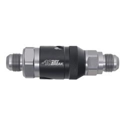 Fitting, Coupling, Dry Break Quick Disconnect, Straight, Aluminum, Black/Silver Anodized, -10 AN, Each