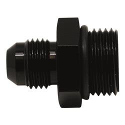 8AN ORB Male to 6AN Male Flare Adapter (Incl O-Ring), Anodized Matte Black