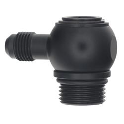 Fitting, Adapter, AN to Straight Cut O-ring, 90 Degree, Low Profile, Aluminum, Black Anodized, -10 AN, -6 AN, Swivel, Each