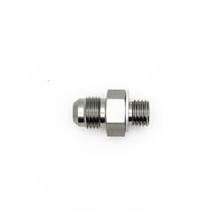 Fitting, Adapter, AN to Metric Threads, Straight, Aluminum, Silver Anodized, -6 AN, M12 x 1.5, Each