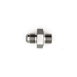 Fitting, Adapter, AN to Metric Threads, Straight, Aluminum, Silver Anodized, -6 AN, M14 x 1.5, Each