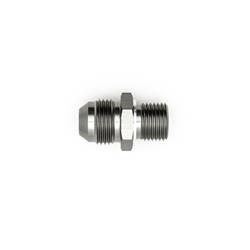 Fitting, Adapter, AN to Metric Threads, Straight, Aluminum, Silver Anodized, -8 AN, M16 x 1.5, Each