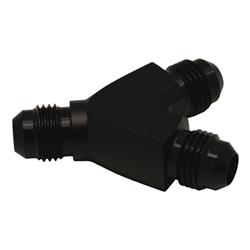 6AN Male Flare to 6AN Male Flare to 6AN Male Flare Y Block Fitting, Anodized Matte Black