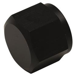 8AN Female Flare Cap, Anodized Matte Black