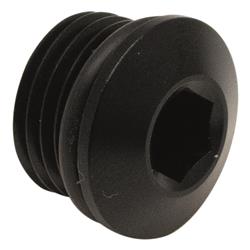 6AN ORB Male Plug, Low Profile Internal Allen/Hex (Incl O-Ring), Anodized Matte Black